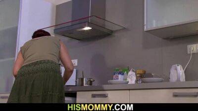 His redhead stepmom licks young pussy on the kitchen - sunporno.com