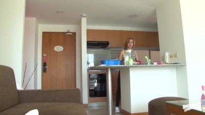 Young Blonde Latina Maid Cleans The House Naked And - Julia Garcia - upornia.com